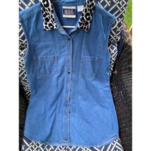 Vintage jean button up dress